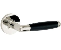 Deurklink op geveerd rozet Ton ebben/Vivo glans nikkel