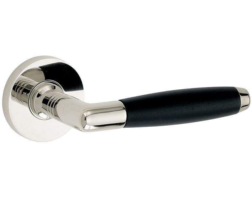 Deurklink op geveerd rozet Ton ebben/Vivo glans nikkel