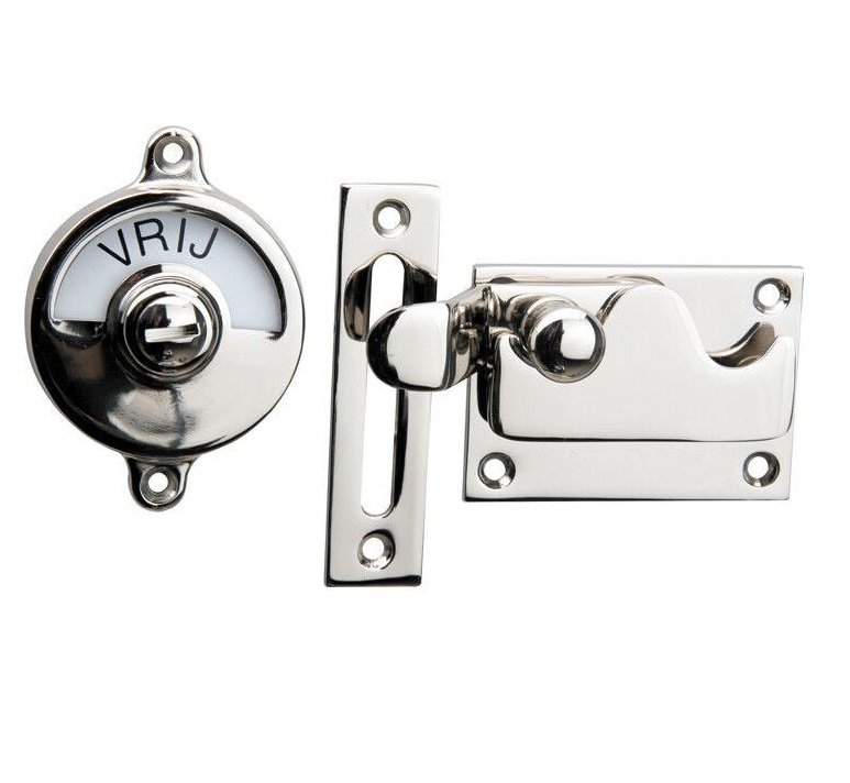 WC-overslag Elegant met bocht glans nikkel