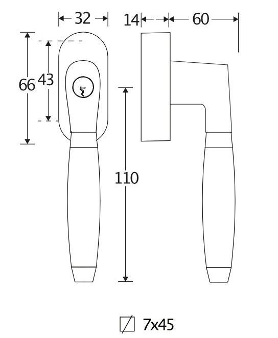 SKG2 Draaikiepgarnituur afsluitbaar Ton ebben/Ovaal glans nikkel - Afbeelding 2