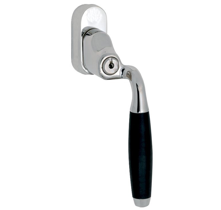 SKG2 Draaikiepgarnituur afsluitbaar Ton ebben/Smal Rechts glans nikkel