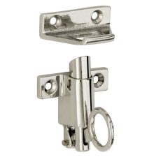 Raamknip Elegant met sluitplaat glans nikkel