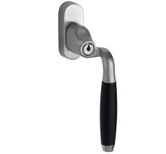 SKG2 Draaikiepgarnituur afsluitbaar Ton ebben/Smal Rechts mat nikkel ongelakt