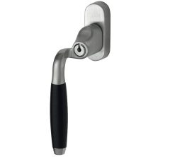 SKG2 Draaikiepgarnituur afsluitbaar Ton ebben/Smal Links mat nikkel ongelakt