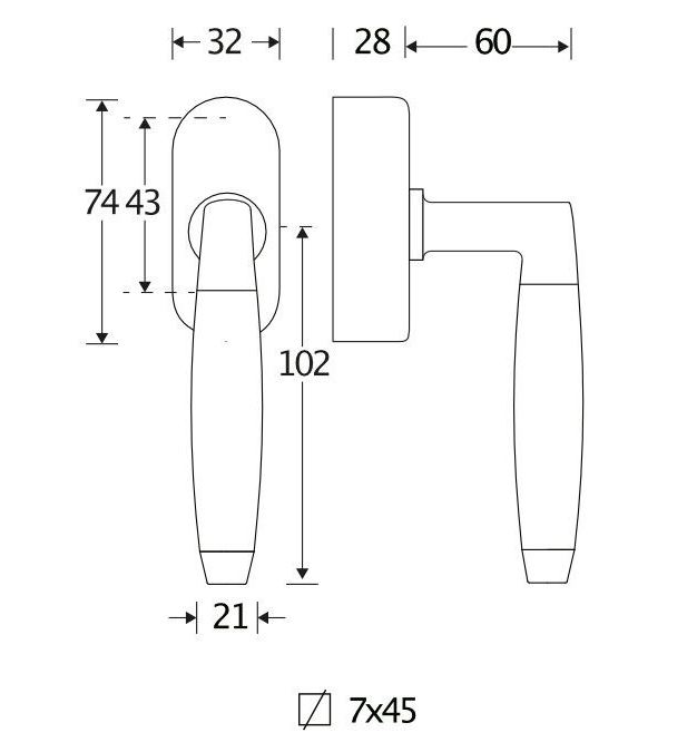 SKG2 Draaikiepgarnituur afsluitbaar Ton ebben/Elegant mat nikkel ongelakt - Afbeelding 2