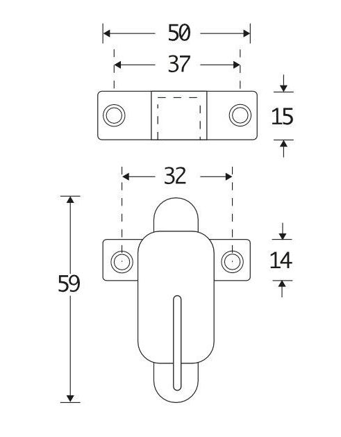 Raamknip Elegant met sluitkom mat nikkel ongelakt - Afbeelding 2