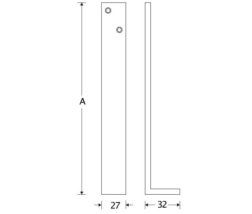 Valijzer Elegant mat nikkel ongelakt 160 mm - Afbeelding 2