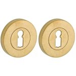 Set van twee sleutelplaatjes Vivo BB messing antiek