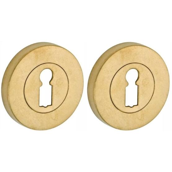 Set van twee sleutelplaatjes Vivo BB messing antiek