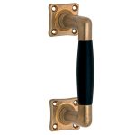 Deurgreep Ton ebben/vierkant messing antiek