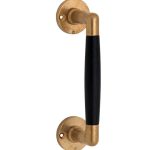 Deurgreep Ton ebben/rond messing antiek