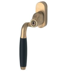 SKG2 Draaikiepgarnituur afsluitbaar Ton ebben/Smal Links messing antiek