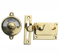 WC-overslag Elegant met bocht messing gelakt