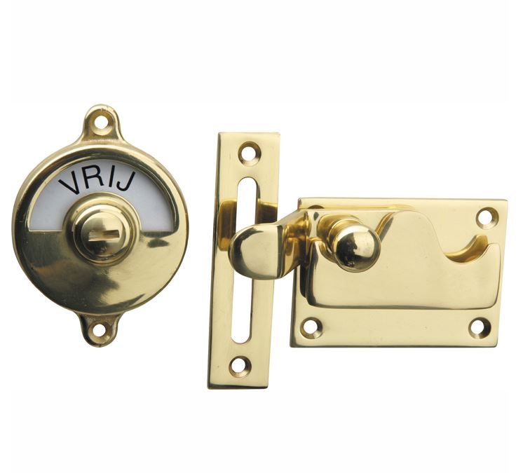 WC-overslag Elegant met bocht messing gelakt