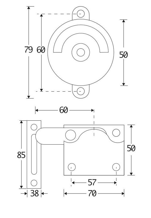WC-overslag Elegant met bocht messing gelakt - Afbeelding 2