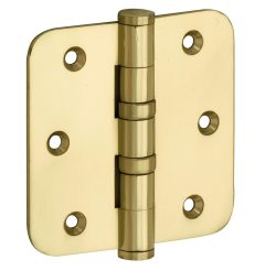 Kogellagerscharnier 76x76 ronde hoek vlak messing gelakt