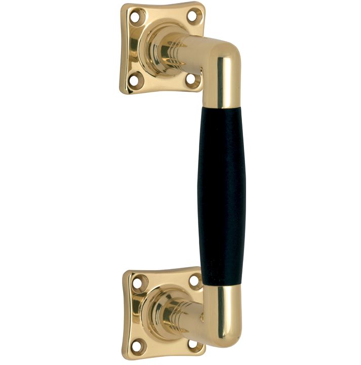 Deurgreep Ton ebben/vierkant messing gelakt