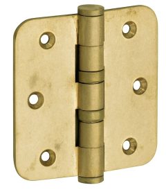 Kogellagerscharnier 76x76 ronde hoek vlak messing antiek