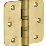 Kogellagerscharnier 89x89 ronde hoek vlak messing antiek