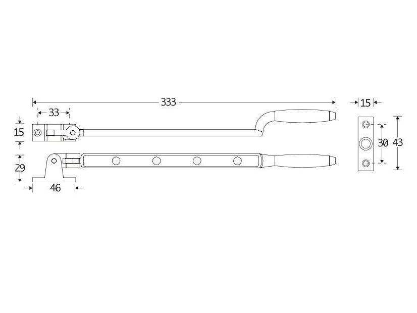 Uitzetijzer Ton ebben messing gelakt - Afbeelding 2