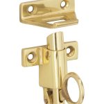 Raamknip Elegant met sluitplaat messing gelakt