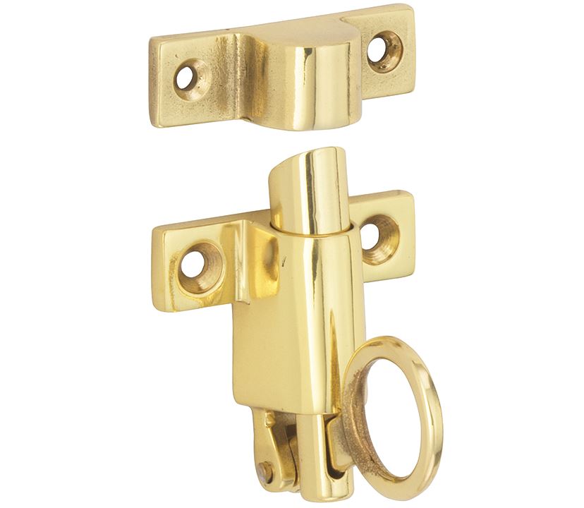 Raamknip Elegant met sluitkom messing gelakt