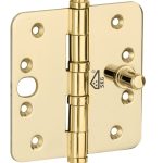 Kogellagerscharnier SKG3 89x89 ronde hoek bol messing PVD