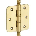 Kogellagerscharnier 89x89 ronde hoek vaas messing gelakt