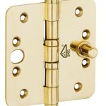 Kogellagerscharnier SKG3 89x89 ronde hoek vlak messing ongelakt