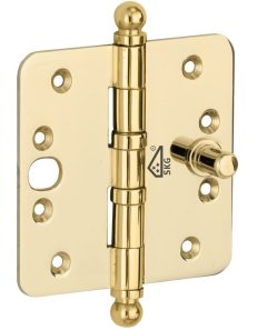 Kogellagerscharnier SKG3 89x89 ronde hoek bol messing ongelakt