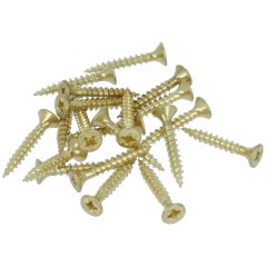 20 stuks messing kleur schroeven Pozy Drive 3.0 x 20 mm