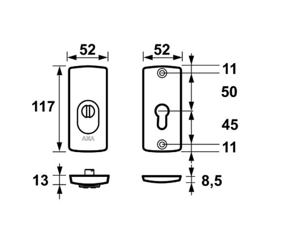 AXA Curve Veiligheidsrozet met Kerntrek beveiliging SKG3 zwart - Afbeelding 2