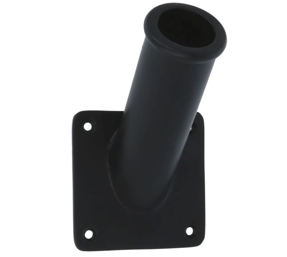 Vlaggenstokhouder met achterplaat Aluminium zwart - Afbeelding 2