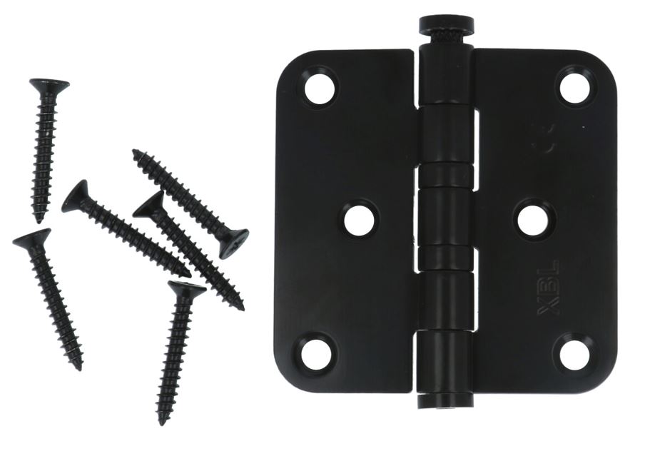 XBL Kogellagerscharnier 76x76x2.5 mm ronde hoek zwart