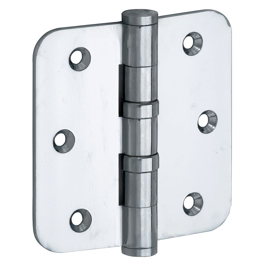 Kogellagerscharnier 89x89 ronde hoek vlak glans chroom