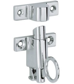 Raamknip Elegant met sluitkom glans chroom