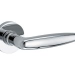 Deurklink op geveerd rozet Dudok/Vivo glans chroom