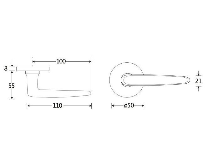 Deurklink op geveerd rozet Dudok/Vivo glans chroom - Afbeelding 2