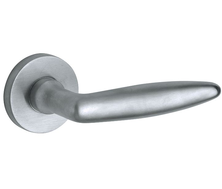 Deurklink op geveerd rozet Dudok/Vivo mat chroom