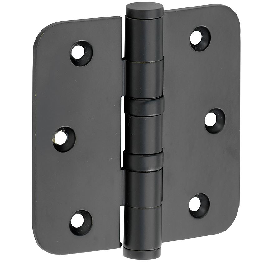 Kogellagerscharnier 89x89 ronde hoek vlak mat zwart