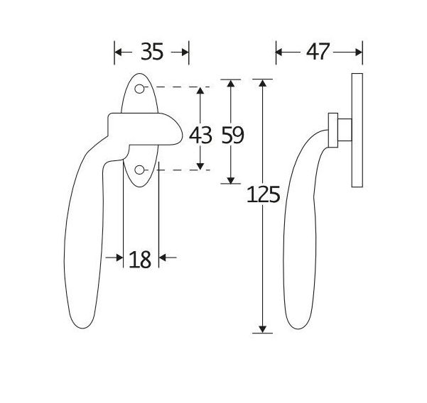 Raamboom Met Sluitplaat Rechts Dudok mat zwart - Afbeelding 2
