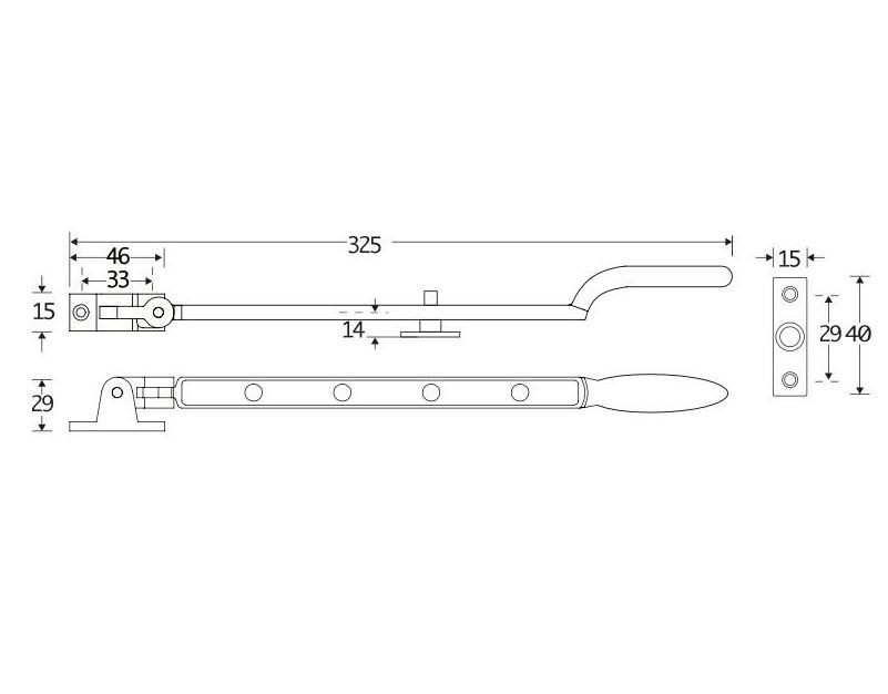 Uitzetijzer Dudok mat chroom - Afbeelding 2