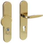 Intersteel Veiligheidsbeslag PC72 ovaal greep/kruk SKG3 met kerntrekbeveiliging messing titaan PVD