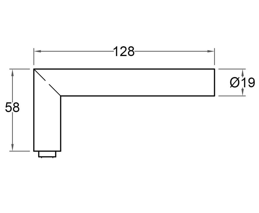 Enkele deurklink T mat rvs - Afbeelding 2