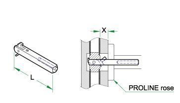 Halve krukstift deurdikte 60-70 mm - Afbeelding 2