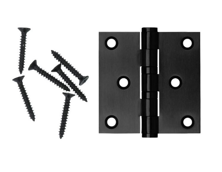 XBL Kogellagerscharnier 76x76x2.5 mm rechte hoek zwart