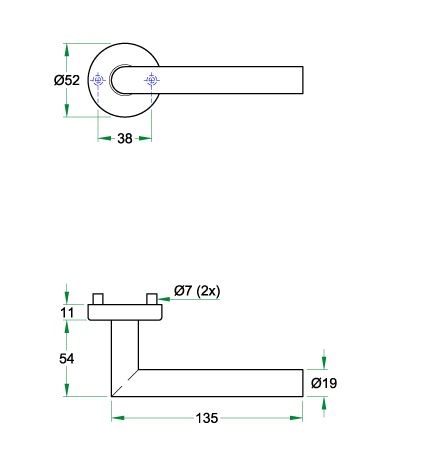 Deurklink op rozet Tipo rvs mat - Afbeelding 2