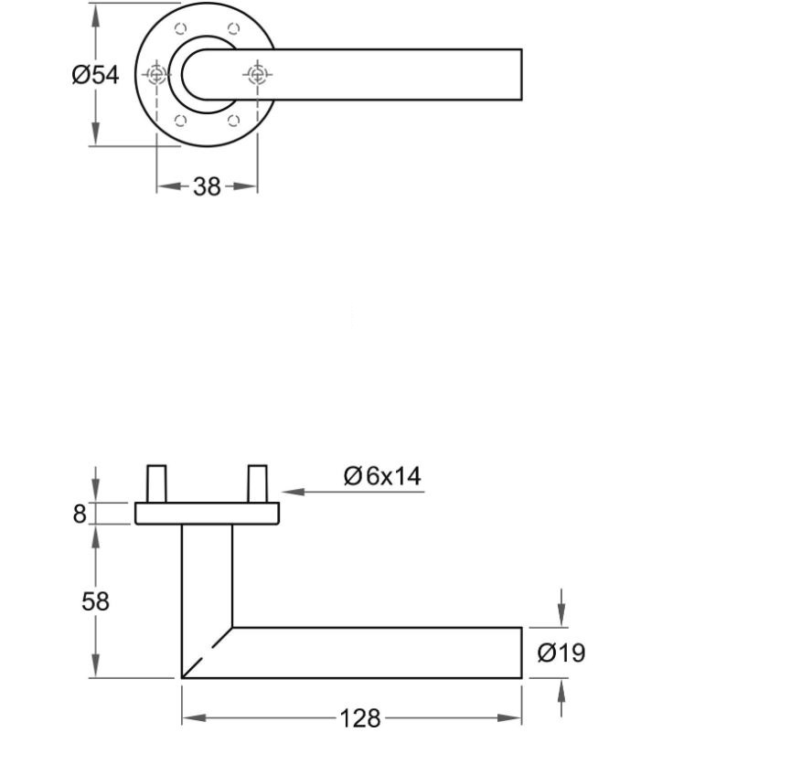 Deurklink op rozet TAVIRA zwart - Afbeelding 2