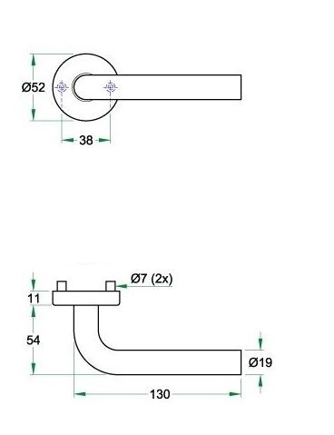 Deurklink op rozet LIDO zwart - Afbeelding 2