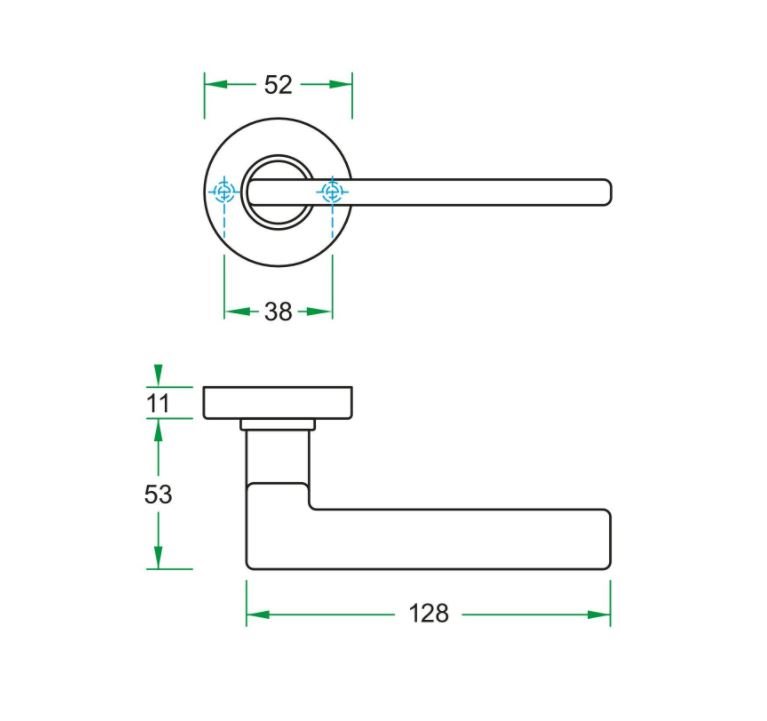 Deurklink op rozet TIGO zwart - Afbeelding 2